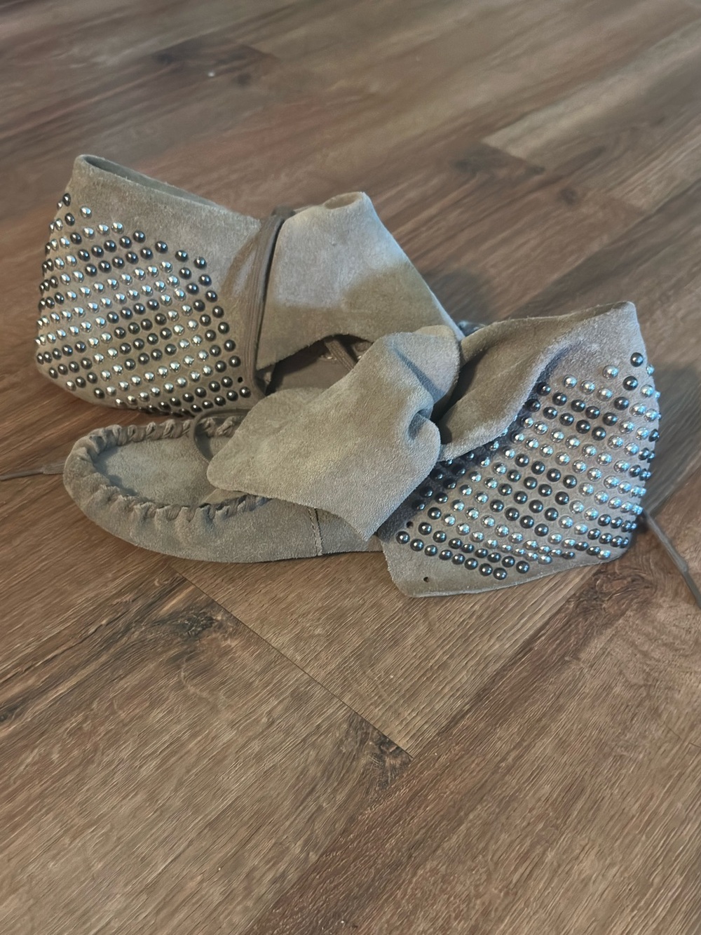Steve Madden brown suede studded moccasin booties